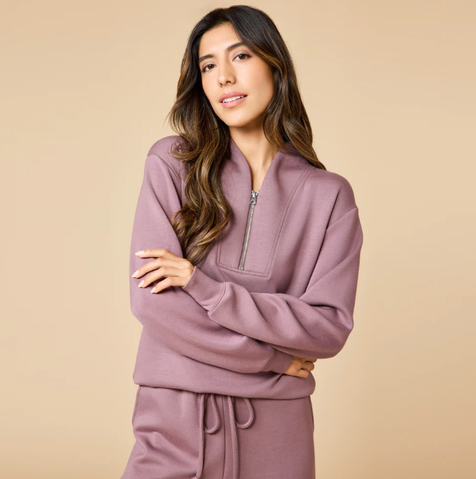 Vintage DreamTech Terry 1/4 Zip with Jogger - Driftwood