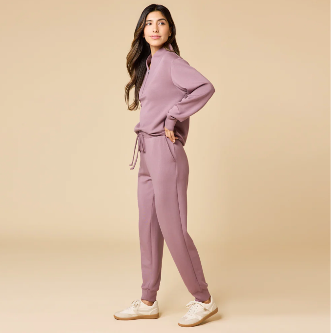 Vintage DreamTech Terry 1/4 Zip with Jogger - Driftwood