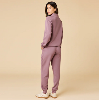 Vintage DreamTech Terry 1/4 Zip with Jogger - Driftwood