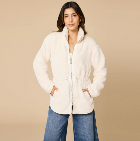 Dream Plush Zip Jacket - Almond
