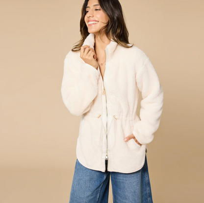 Dream Plush Zip Jacket - Almond