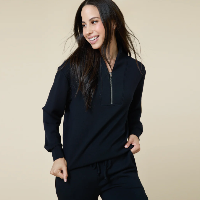 Vintage DreamTech Terry 1/4 Zip with Jogger - Black
