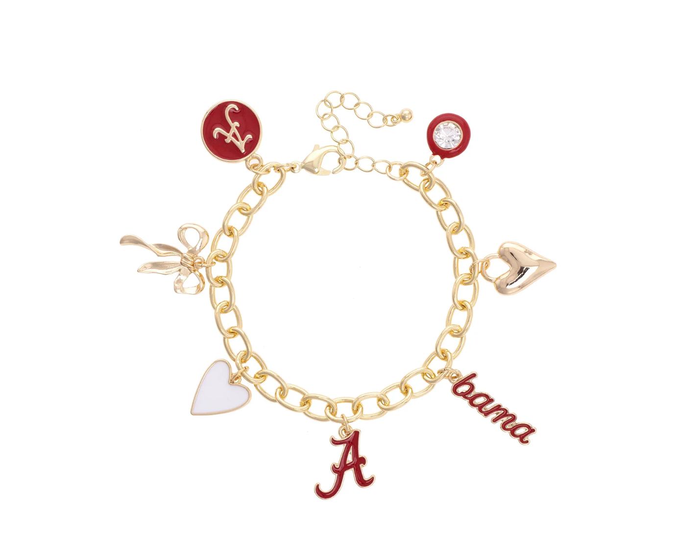 Alabama Crimson Tide Enamel Icons Charm Bracelet