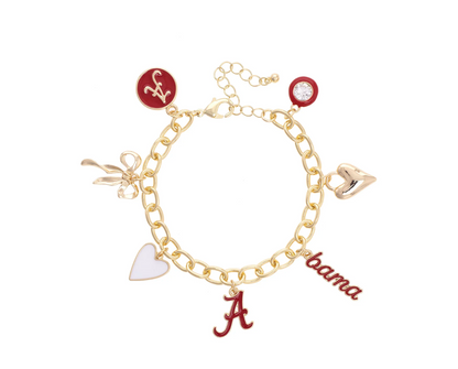 Alabama Crimson Tide Enamel Icons Charm Bracelet