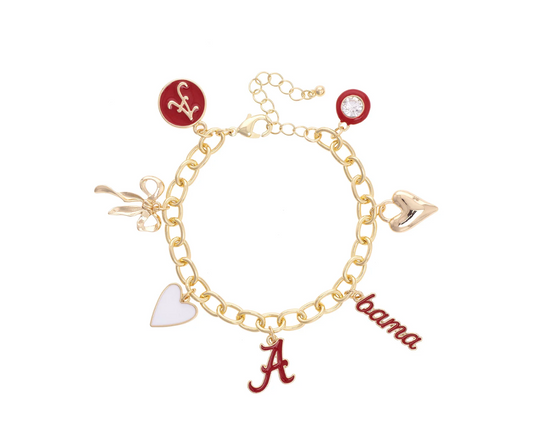 Alabama Crimson Tide Enamel Icons Charm Bracelet