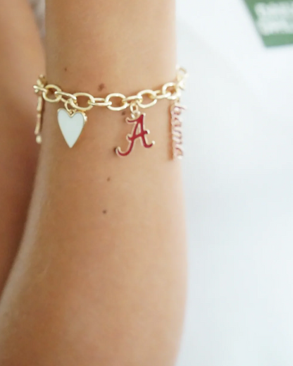 Alabama Crimson Tide Enamel Icons Charm Bracelet