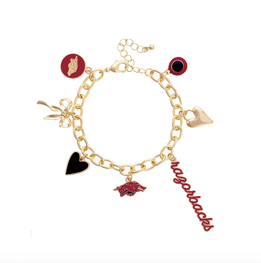 Arkansas Razorbacks Enamel Icons Charm Bracelet