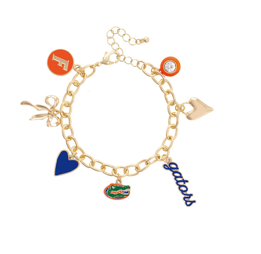 Florida Gators Enamel Icons Charm Bracelet