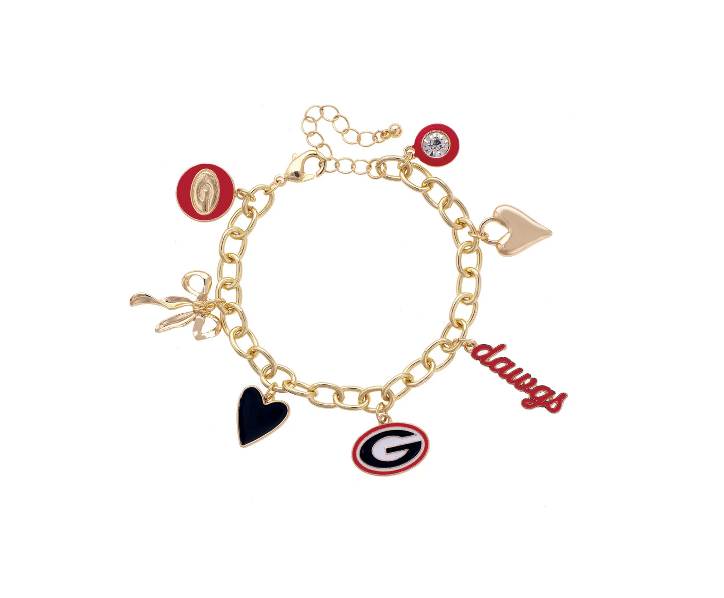 Georgia Bulldogs Enamel Icons Charm Bracelet