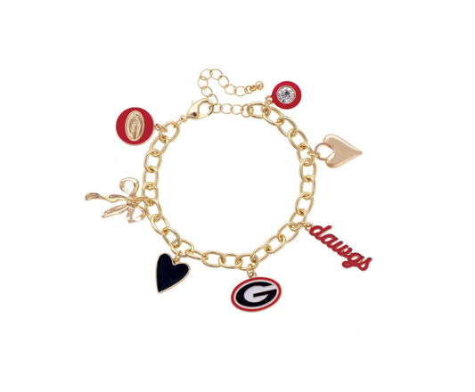 Georgia Bulldogs Enamel Icons Charm Bracelet