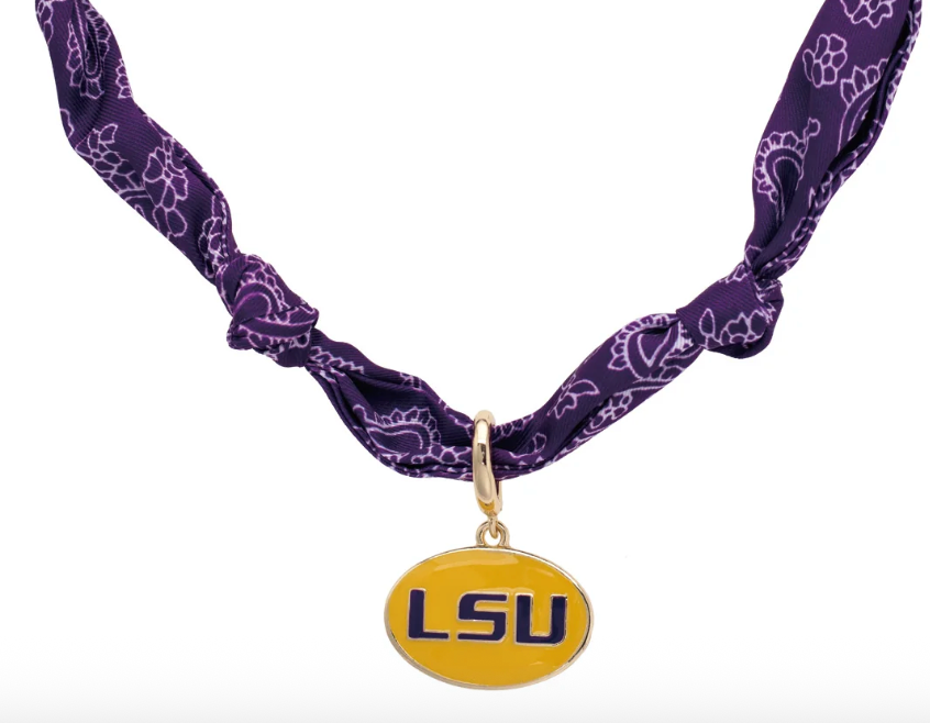 LSU Tigers Logo Bandana Scarf Necklace