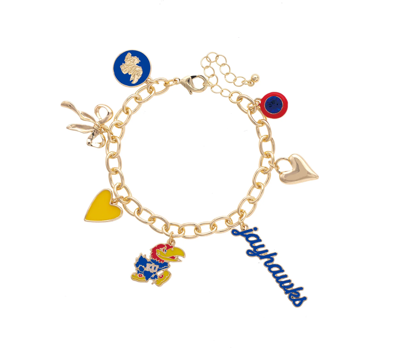 Kansas Jayhawks Enamel Icons Charm Bracelet