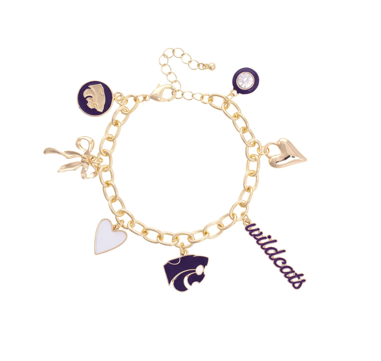 Kansas State Wildcats Enamel Icons Charm Bracelet