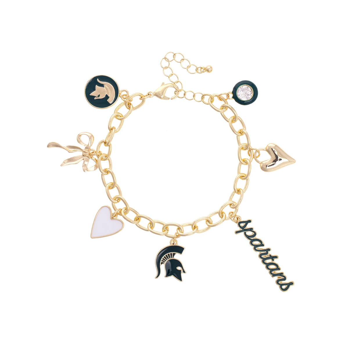 Michigan State Spartans Enamel Icons Charm Bracelet