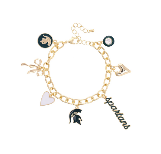 Michigan State Spartans Enamel Icons Charm Bracelet
