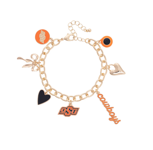Oklahoma State Cowboys Enamel Icons Charm Bracelet