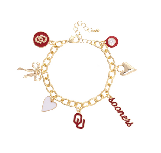 Oklahoma Sooners Enamel Icons Charm Bracelet