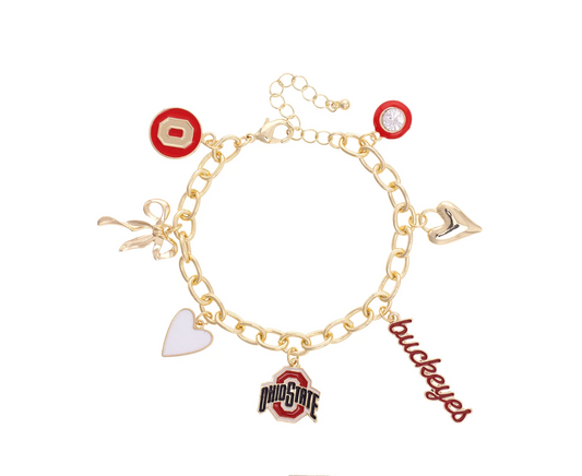 Ohio State Buckeyes Enamel Icons Charm Bracelet