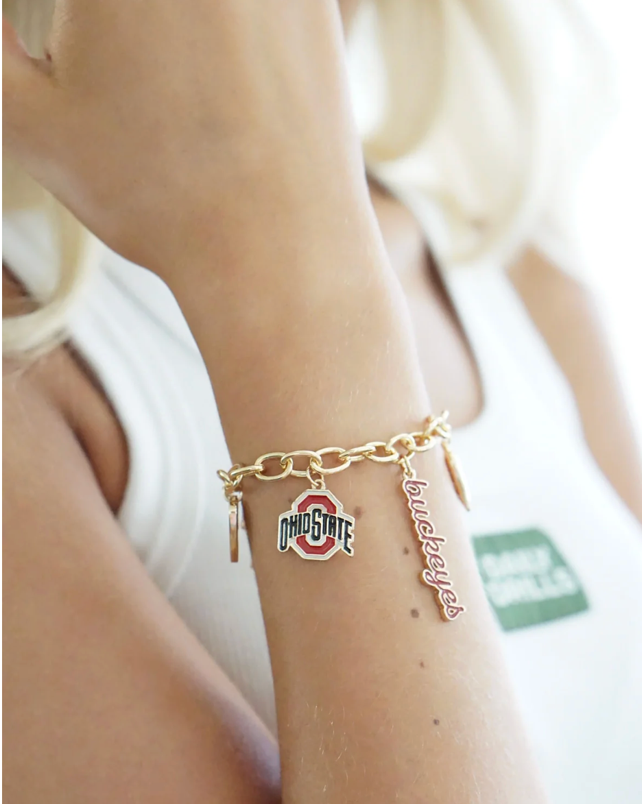 Ohio State Buckeyes Enamel Icons Charm Bracelet