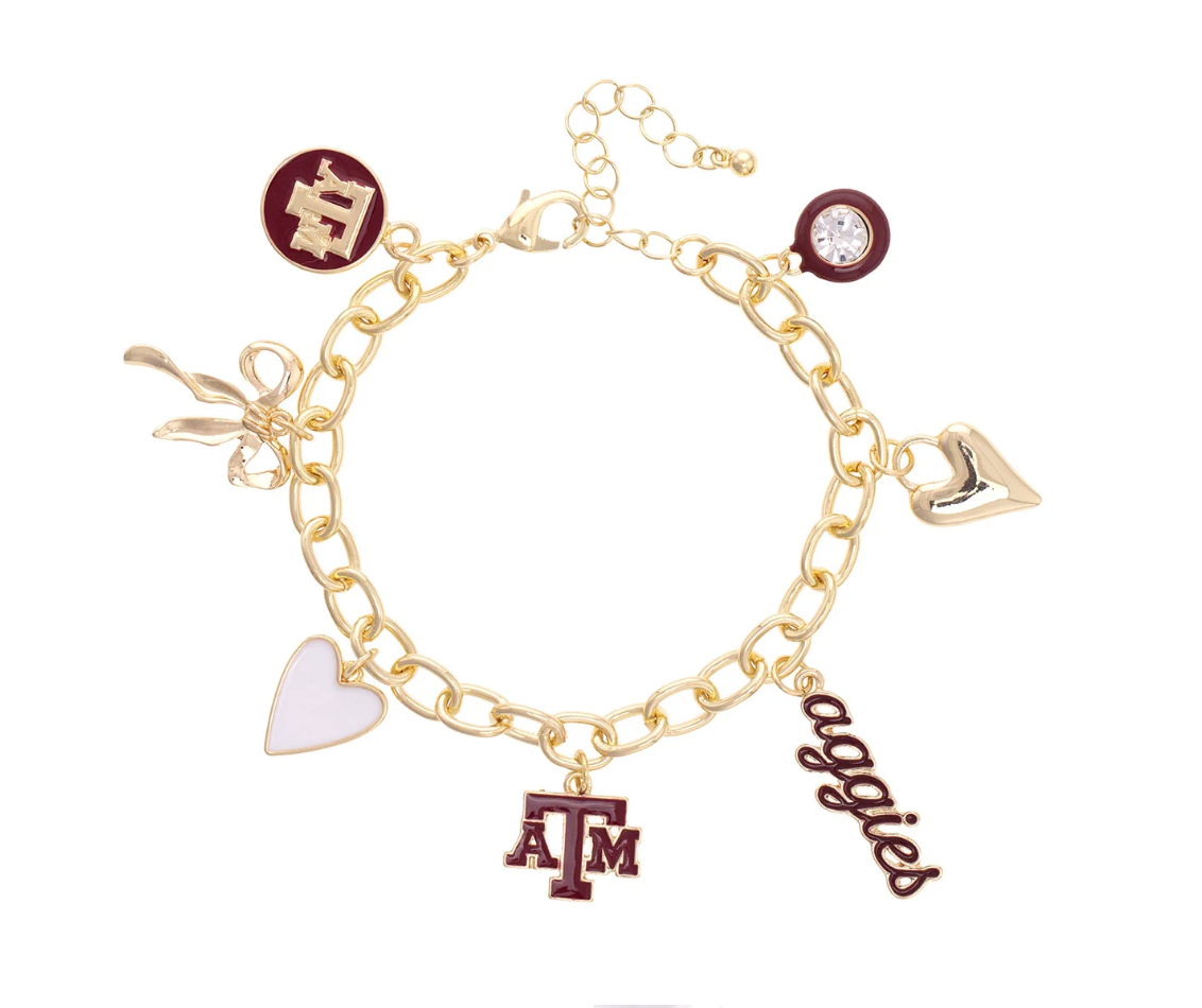 Texas A&M Aggies Enamel Icons Charm Bracelet
