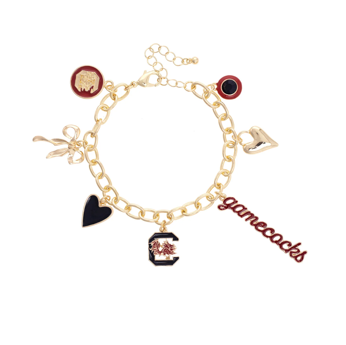 South Carolina Gamecocks Enamel Icons Charm Bracelet