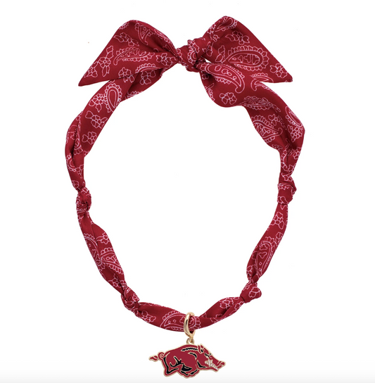 Arkansas Razorbacks Logo Bandana Scarf Necklace