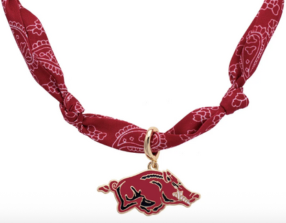 Arkansas Razorbacks Logo Bandana Scarf Necklace