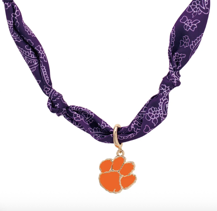 Clemson Tigers Logo Bandana Scarf Necklace