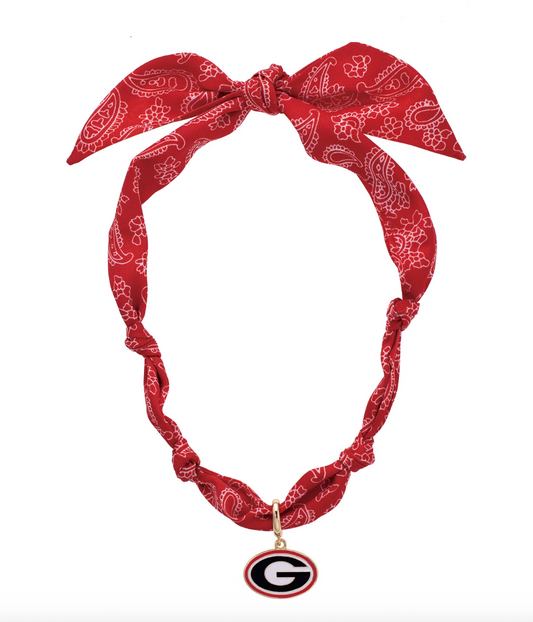 Georgia Bulldogs Logo Bandana Scarf Necklace