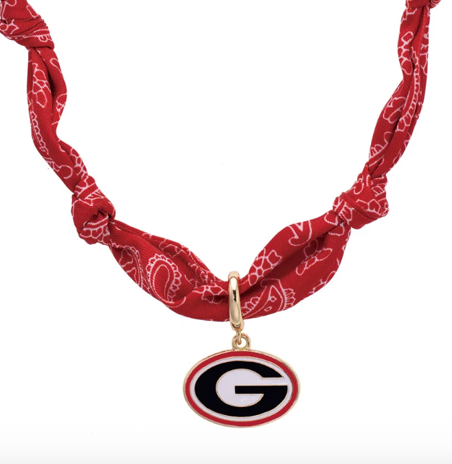 Georgia Bulldogs Logo Bandana Scarf Necklace