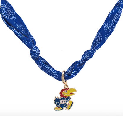 Kansas Jayhawks Logo Bandana Scarf Necklace