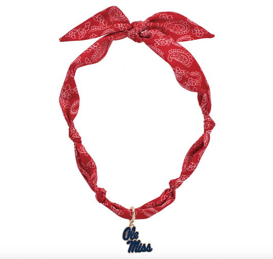 Ole Miss Rebels Logo Bandana Scarf Necklace