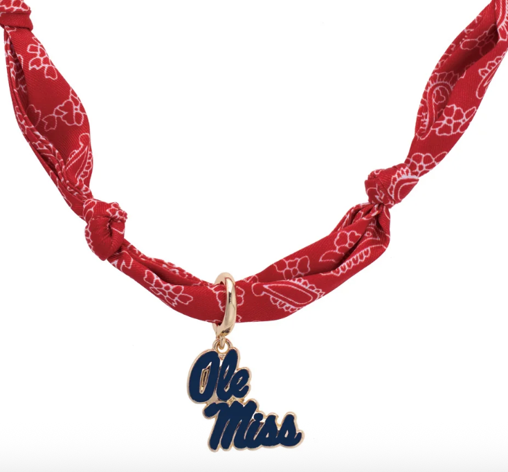 Ole Miss Rebels Logo Bandana Scarf Necklace
