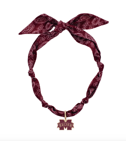 Mississippi State Bulldogs Logo Bandana Scarf Necklace