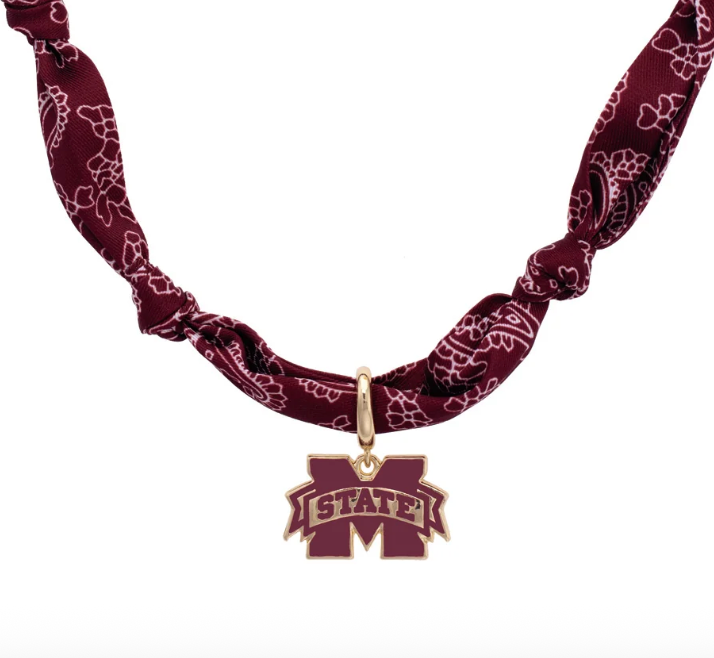 Mississippi State Bulldogs Logo Bandana Scarf Necklace