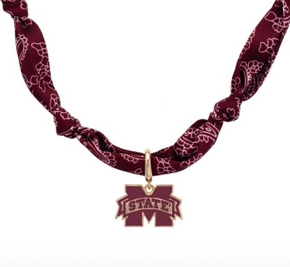 Mississippi State Bulldogs Logo Bandana Scarf Necklace