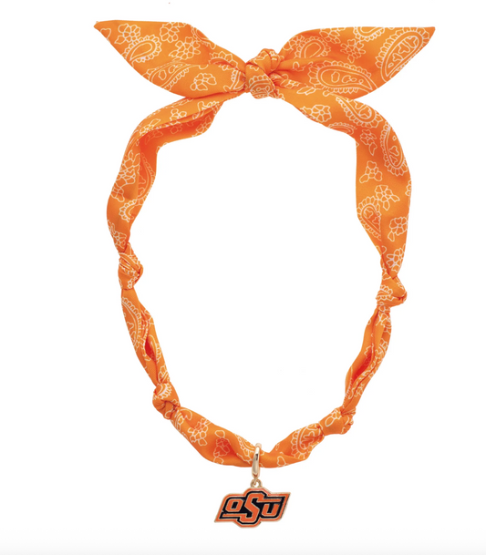 Oklahoma State Cowboys Logo Bandana Scarf Necklace