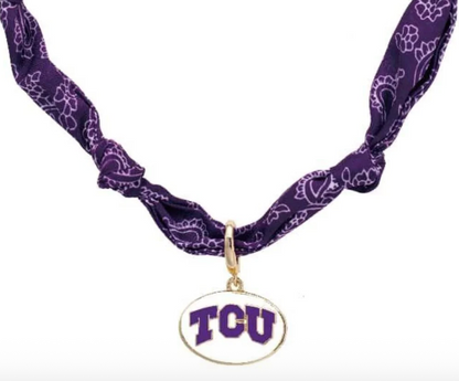 TCU Horned Frogs Logo Bandana Scarf Necklace