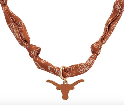 Texas Longhorns Logo Bandana Scarf Necklace