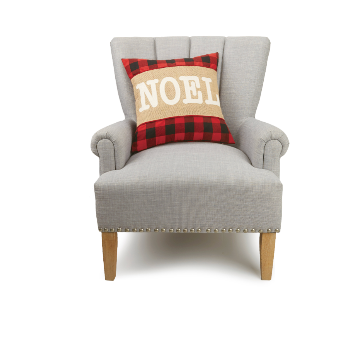 Noel Burlap Applique Pillow