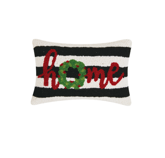 Black & White Holiday Home Hook Pillow
