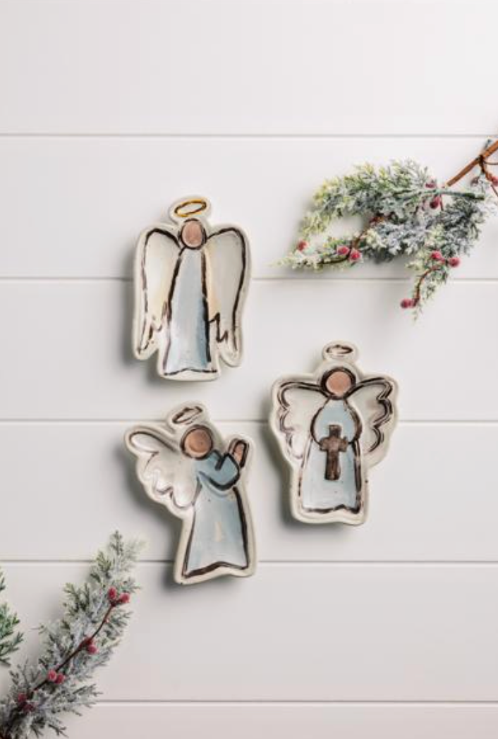 Angel with Cross Tidbit Dish