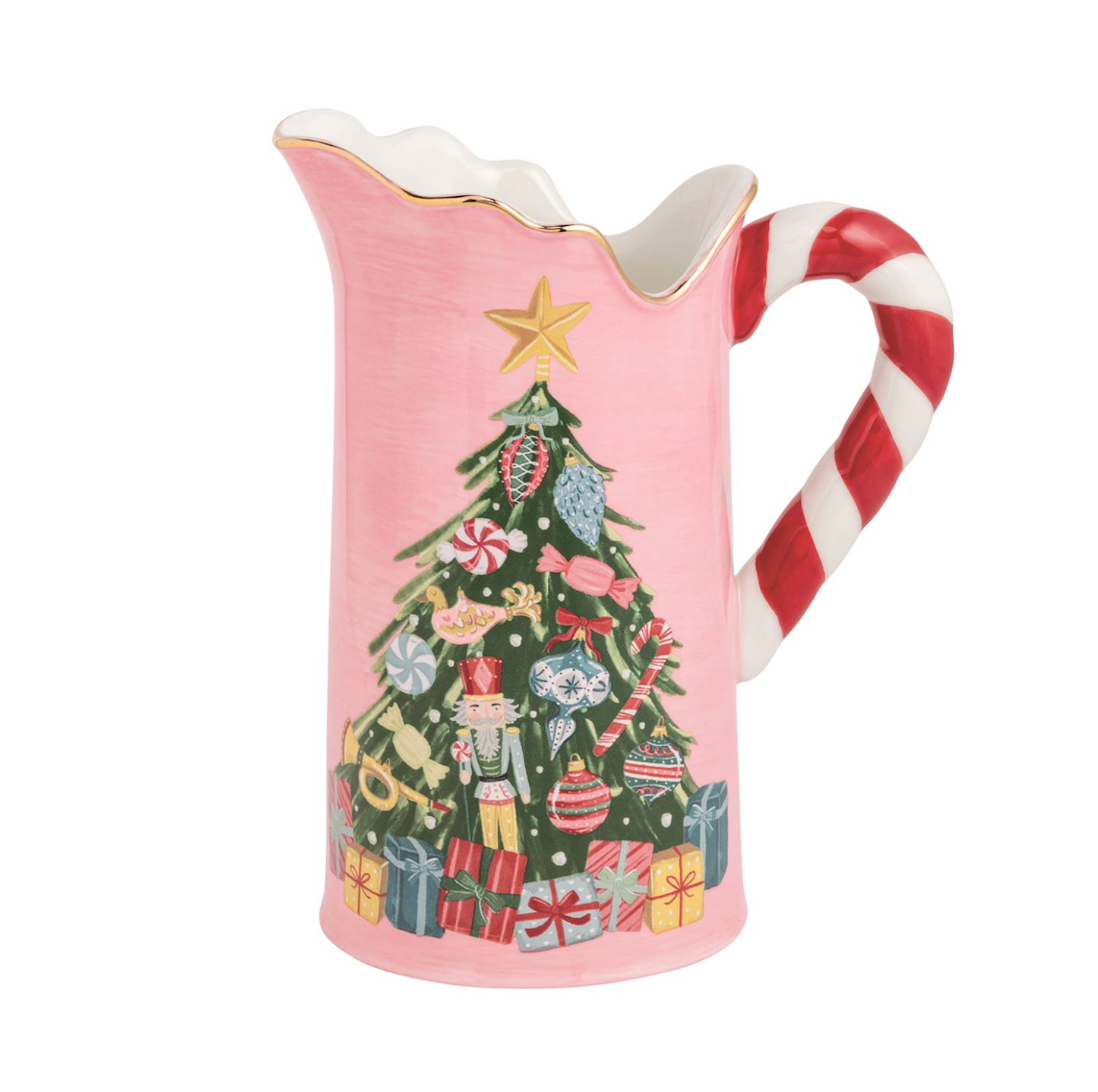 Tree Candy Cane Handle Pitcher