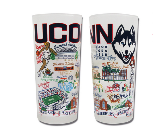 Connecticut, University of (UCONN) Drinking Glass Set