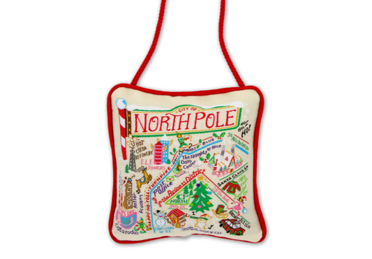 North Pole City Mini Pillow Ornament