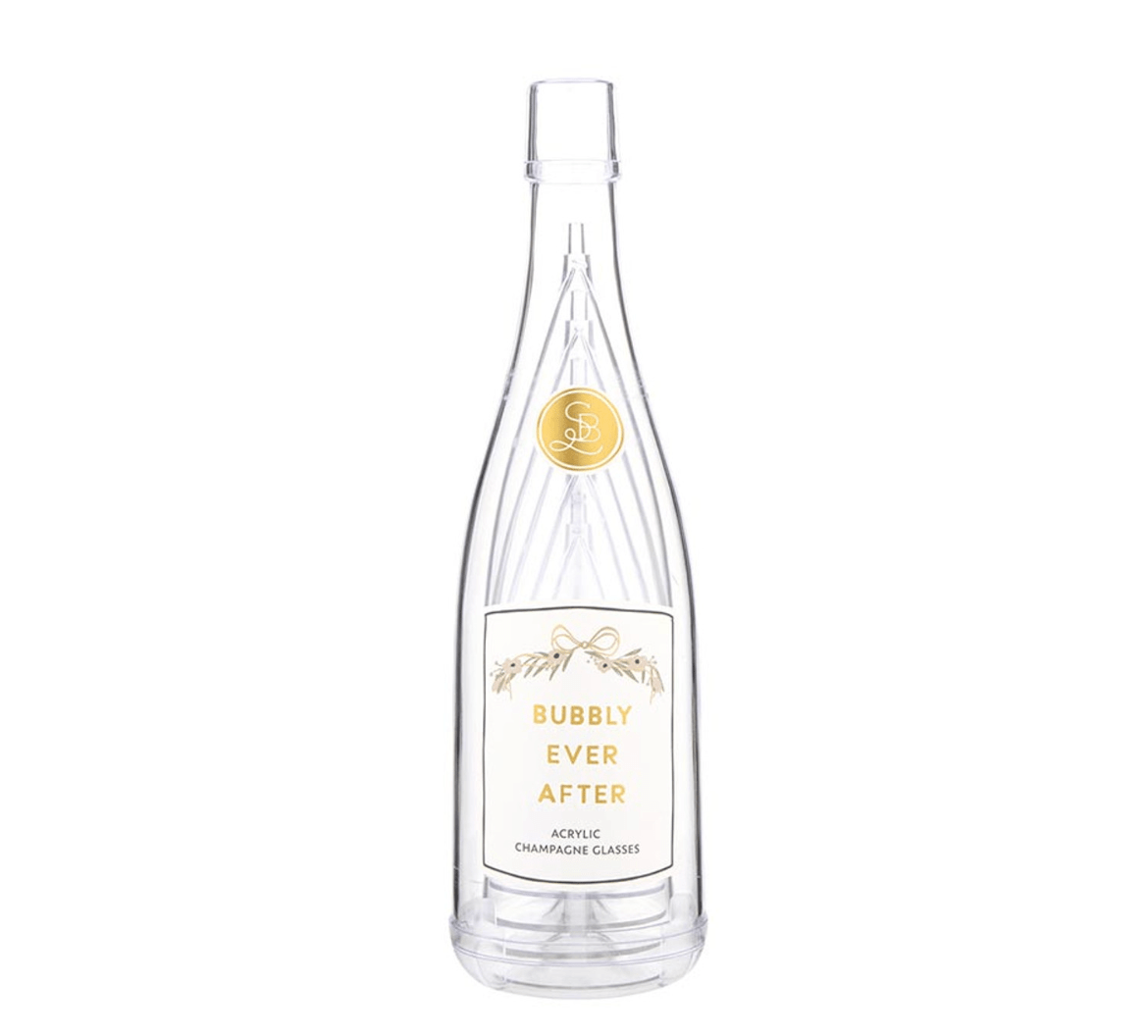 Acrylic Champagne Bottle + Glasses - Bubbly Ever After - Veranda Cafe & Mercantile