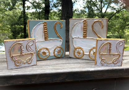 Baby Carriage Wood Block - Veranda Cafe & Mercantile