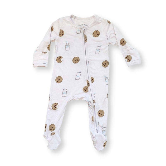 Bamboo Baby Zippered Footie Onesie - Cookie Craze - Veranda Cafe & Mercantile