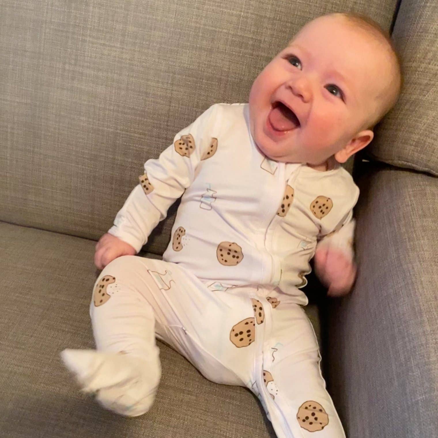 Bamboo Baby Zippered Footie Onesie - Cookie Craze - Veranda Cafe & Mercantile