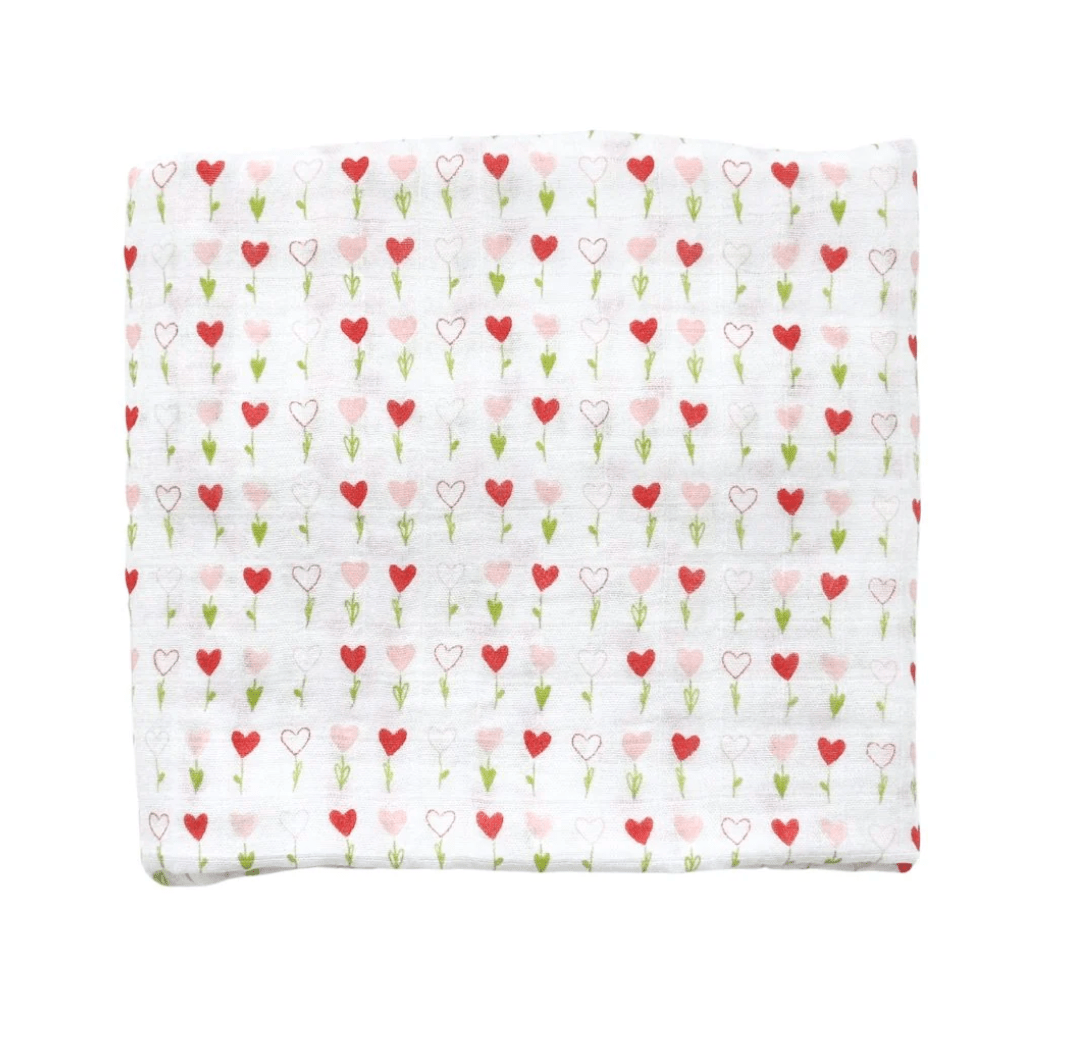 Bamboo Muslin Swaddle Blanket - Growing Love - Veranda Cafe & Mercantile